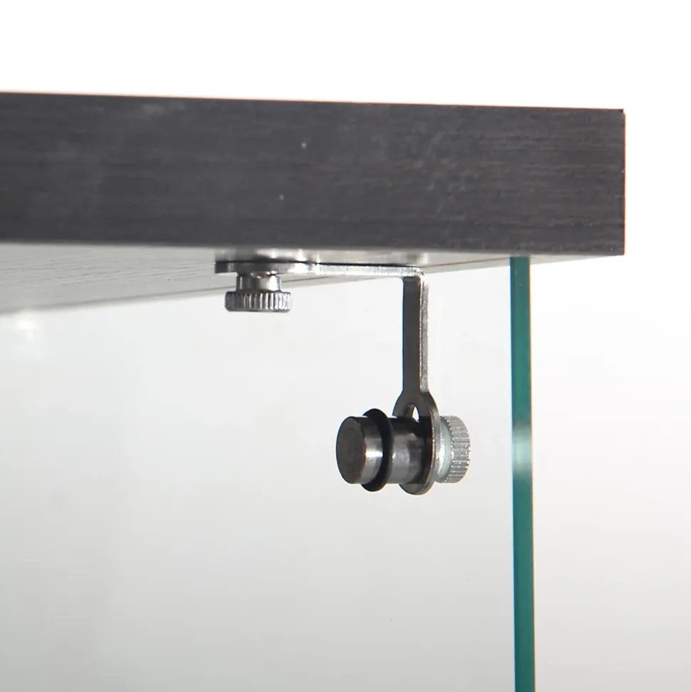 Vitrine En Verre Avec LED Et Miroir, Avec 1 Porte Et 4 Étagères, Pour Salon, Noir