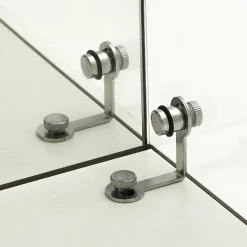 Vitrine En Verre Avec Miroir Et Éclairage LED,2 Portes,4 Étagères,convient Pour Bureau, Salon,blanc