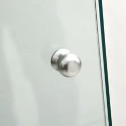 Vitrine en verre, LED, miroir arrière, 4 couches, 1 porte, 42x36x164cm, salon, chambre à coucher, bureau, Blanc