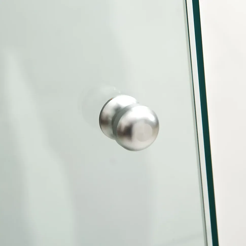 Vitrine en verre, LED, miroir arrière, 4 couches, 1 porte, 42x36x164cm, salon, chambre à coucher, bureau, Blanc