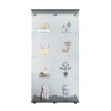 Vitrine en verre trempé noire 2 portes, 4 étagères, meuble vitrine sur pied pour salon chambre bureau