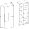 Vitrine haute 2 portes collection HAVANA avec LED intégrée. Coloris blanc et noir.