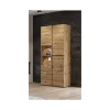 Vitrine haute 2 portes collection HAVANA. Coloris chene et noir.