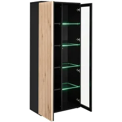 Vitrine haute design collection DEAN 2 portes avec éclairage LED intégré
