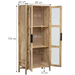 Vitrine haute en bois de manguier Nova