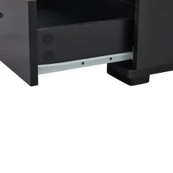 Vitrine Meubles de Salon et de Rangement avec 3 Tiroirs et LED Intégrée - MDF et Acrylique, Noir, 60x35x180 cm