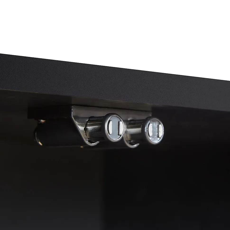 Vitrine Moderne avec 4 Niveaux et Éclairage LED - Meuble de Rangement Intelligent Anti-Poussière en Verre - Noir, 80x35x165 cm