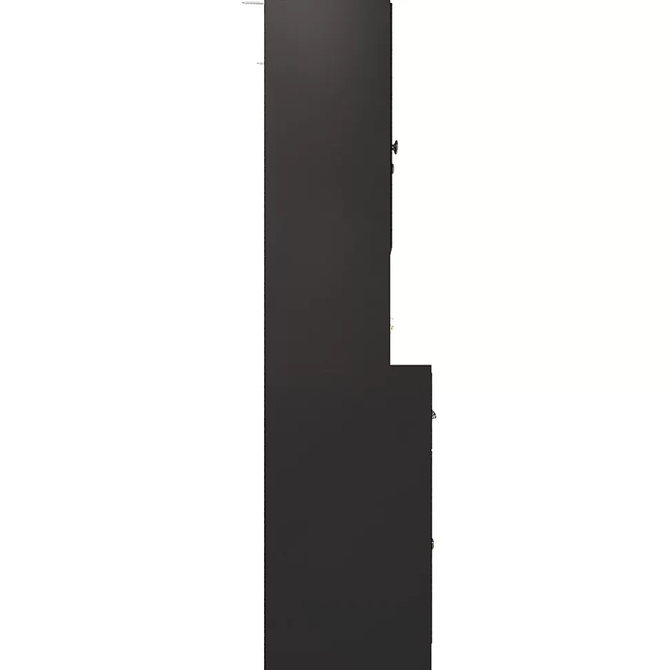 Vitrine Moderne avec Éclairage LED - Buffet Haut avec Étagères Réglables et Meuble de Rangement Haut, MDF, 140x40x175 cm, Noir