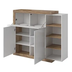 Vitrine petit modèle SINATRA Chene et blanc brillant