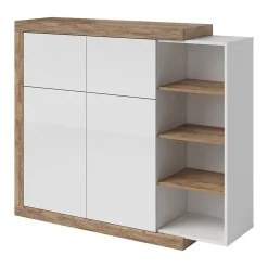 Vitrine petit modèle SINATRA Chene et blanc brillant