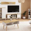 Vitrine Pieds en bois Fondi Chêne artisanal blanc