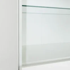 Vitrine réversible décor chêne texturé et blanc laqué - VERONICA