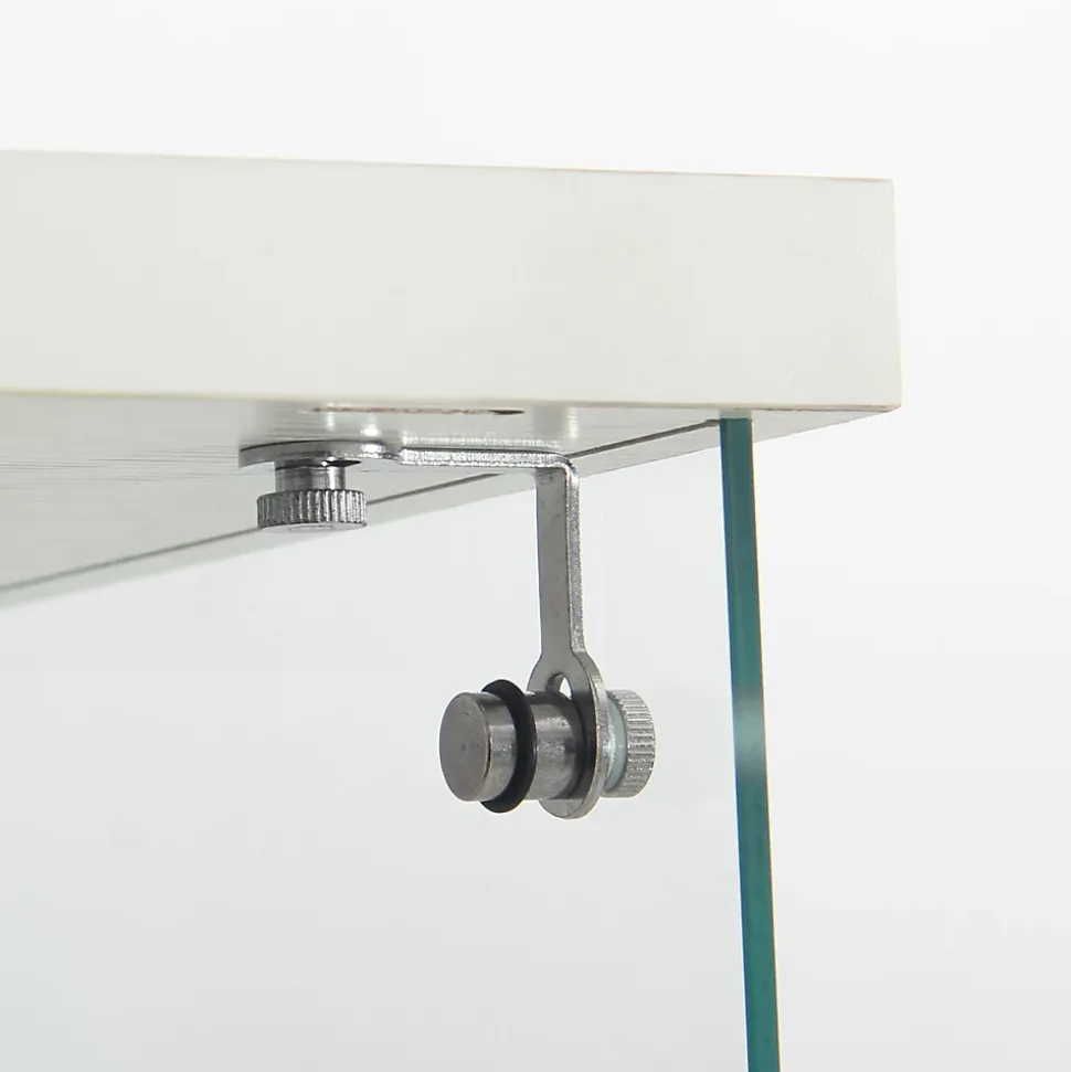 Vitrine sur pied en verre, LED, 4 couches, 1 porte, 42x36x164cm, pour salon, chambre à coucher, bureau, Blanc