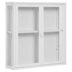 Vitrine Suspendue Brisbane, Blanc, Métal, 80x18x80 cm, Seven Design