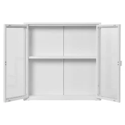 Vitrine Suspendue Brisbane, Blanc, Métal, 80x18x80 cm, Seven Design