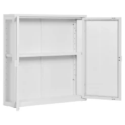 Vitrine Suspendue Brisbane, Blanc, Métal, 80x18x80 cm, Seven Design
