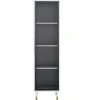 Vitrine vitrée de 170 cm de haut - Éclairage LED - 1 porte vitrée - 4 pieds - MDF+panneaux de particules - Blanc