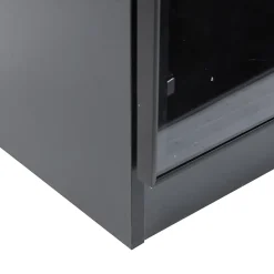 Vitrine 80x40x160 cm - Portes Verre et Cadre Aluminium, Lamelles Réglables, LED Contrôlable par App - Panneau de Particules - Noir