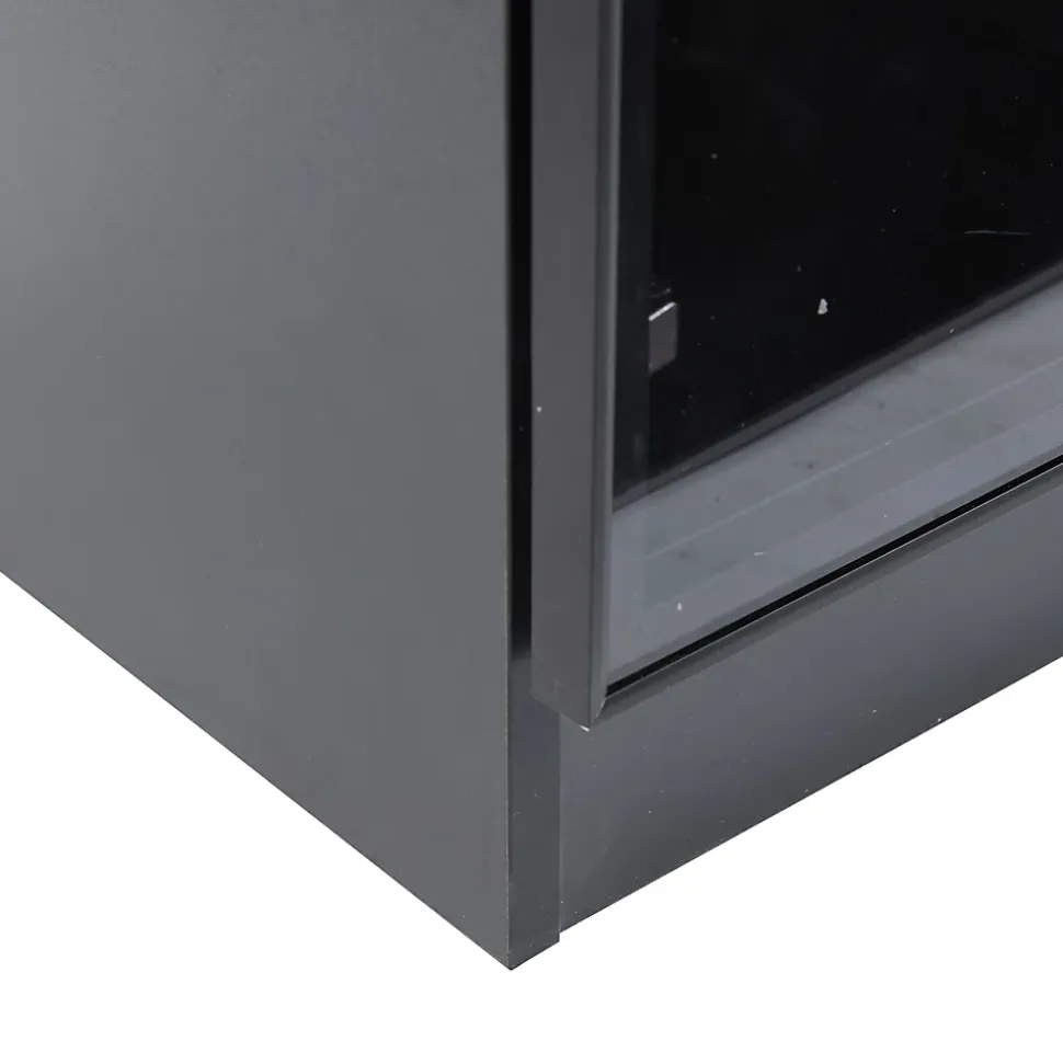 Vitrine 80x40x160 cm - Portes Verre et Cadre Aluminium, Lamelles Réglables, LED Contrôlable par App - Panneau de Particules - Noir