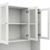 Vitrine/bibliothèque en verre 100x35x200 cm - avec éclairage LED - étagères ouvertes et 6 portes - MDF - blanc