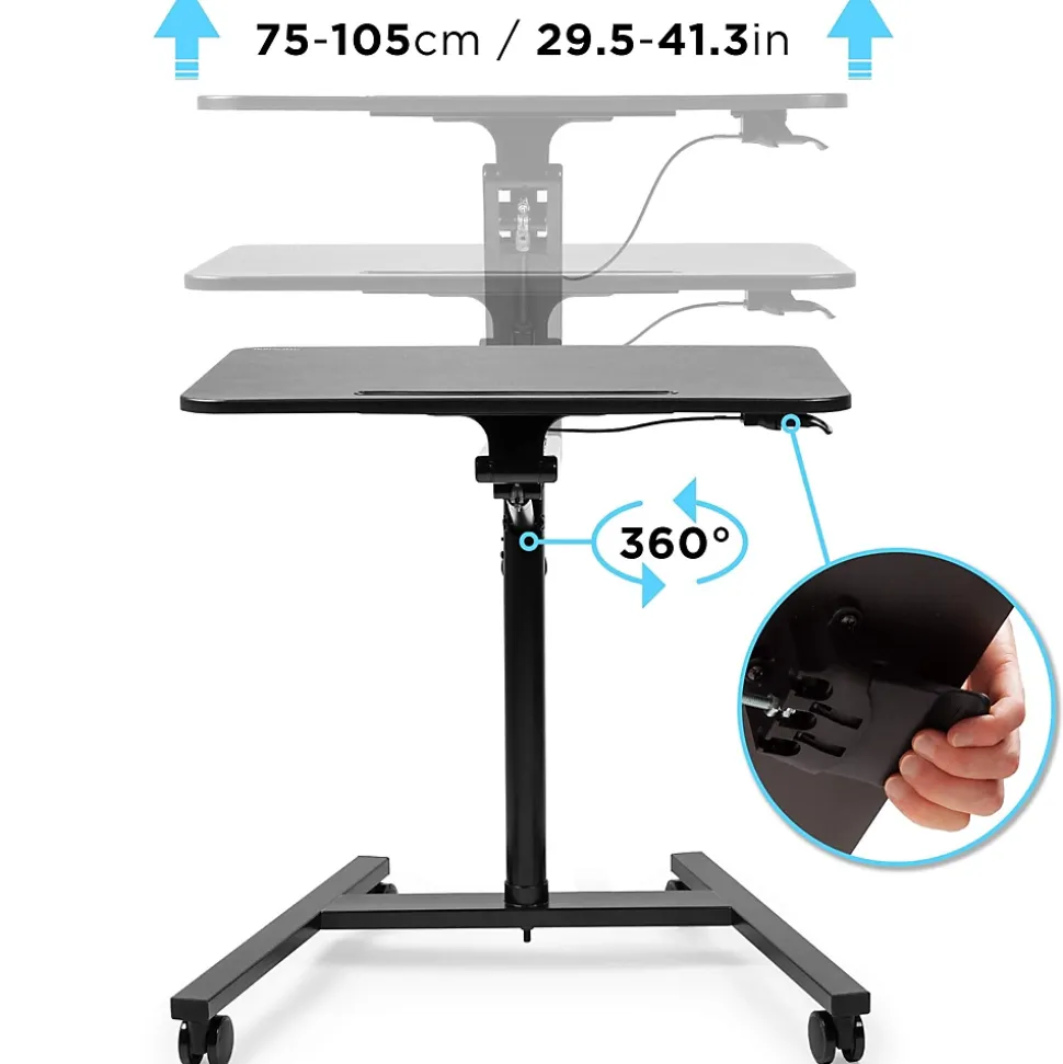 WPS37 Support pour vidéoprojecteur à roulettes Hauteur ajustable de 75 à 105 cm Charge max 10 kg Duronic