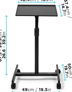 WPS20 Support pour vidéoprojecteur à roulettes Hauteur ajustable de 67 à 99 cm Charge max 10 kg Sangles de sécurité Duronic