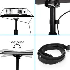 WPS20 Support pour vidéoprojecteur à roulettes Hauteur ajustable de 67 à 99 cm Charge max 10 kg Sangles de sécurité Duronic