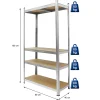 2x Etagere de Rangement - 160x80x40 cm - Charge jusqu'a 320kg - en Metal Galvanise