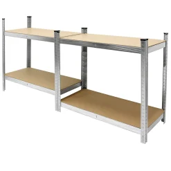 2x Etagere de Rangement - 160x80x40 cm - Charge jusqu'a 320kg - en Metal Galvanise
