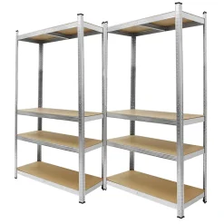 2x Etagere de Rangement - 160x80x40 cm - Charge jusqu'a 320kg - en Metal Galvanise